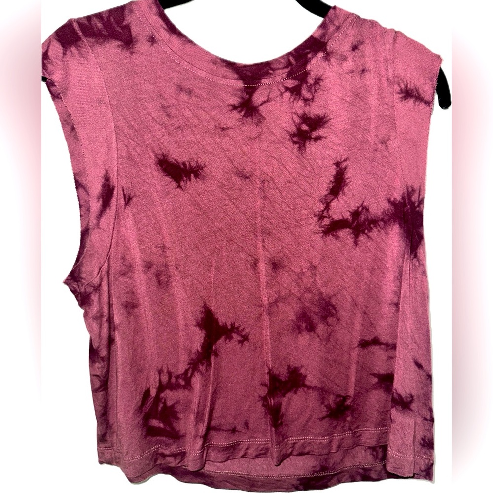 JoyLab Tie Dye Burgundy Red Muscle Tee